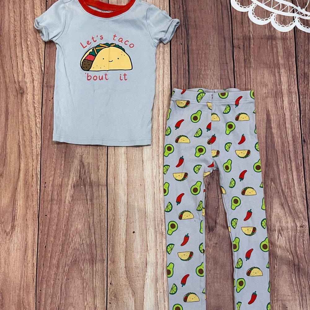 Kids Taco Print Pajama Set